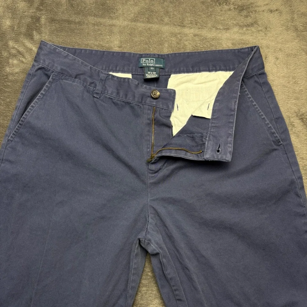 Polo Ralph Lauren‎ Pants Boys 20 Blue Chino Straight Leg Cotton Twill 30 Waist